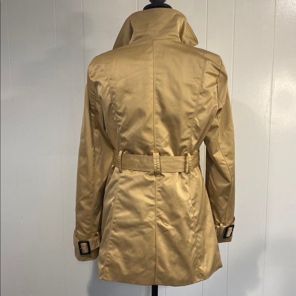 Fashion Nova Trench Coat Warming My Heart Faux Fur Lined Fleece Khaki Tan Large - Picture 7 of 15